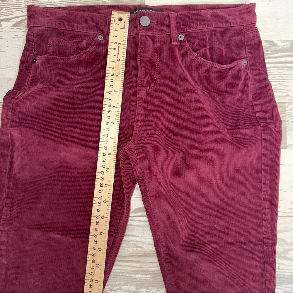 Banana Republic Burgundy Corduroy Skinny Pants Women’s 26P Petite - Picture 5 of 12